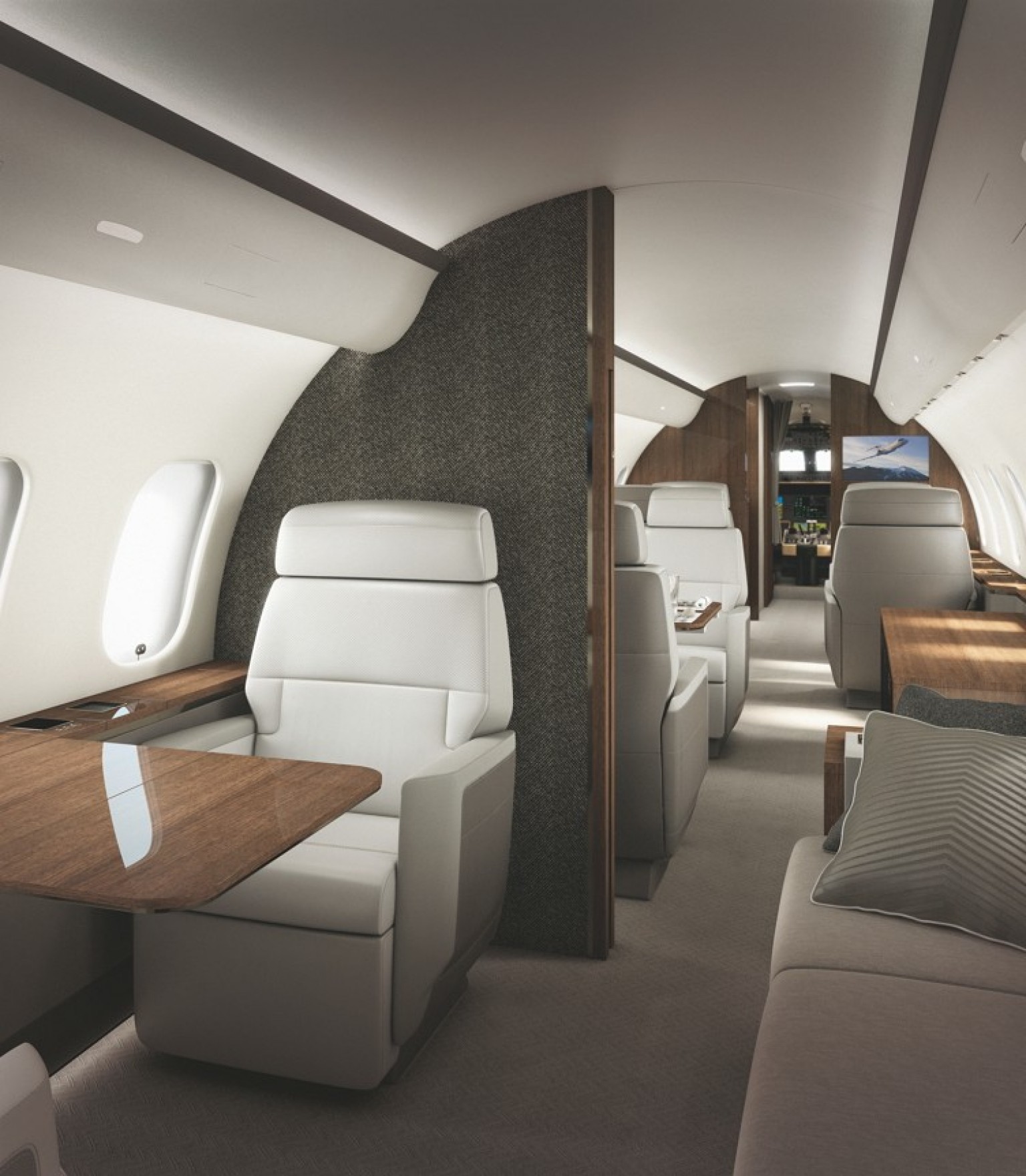 Interior of the Global 5000 business jet