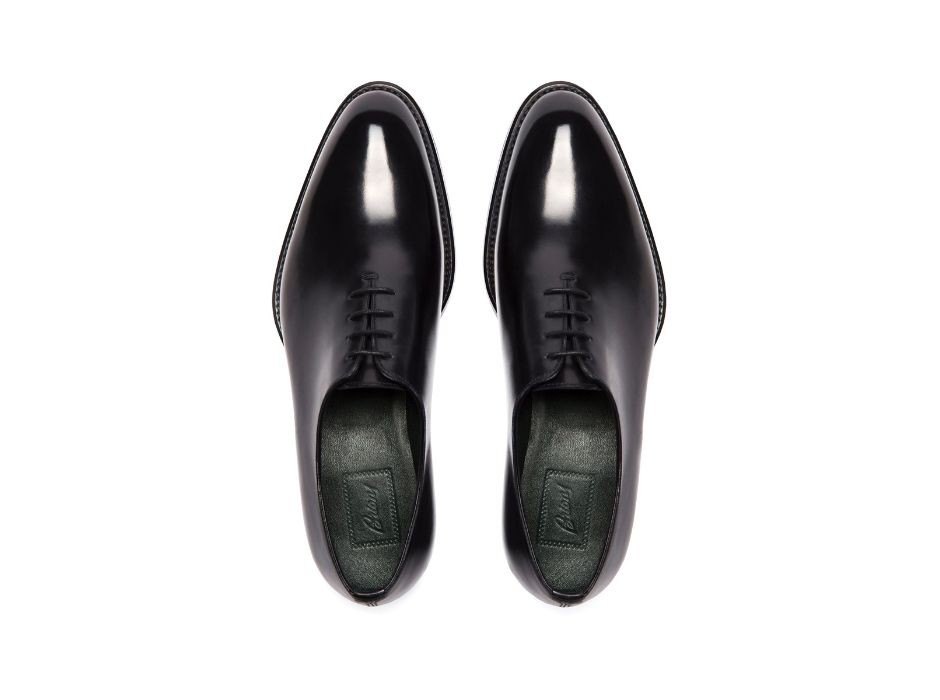 Brioni Black Calf Leather Oxford shoes