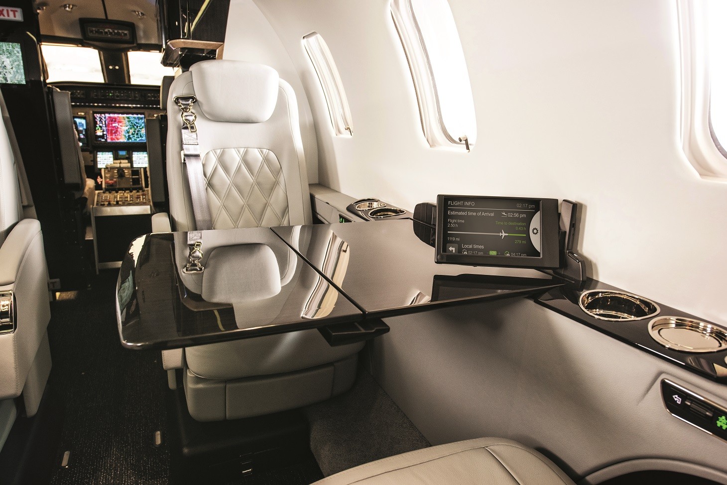 The Learjet 75 cabin