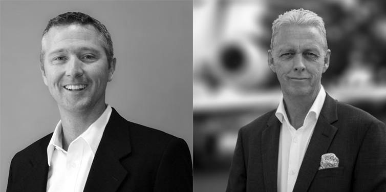 Chris Milligan, vice-président, Services liés aux avions d’occasion et Peter Bromby, vice-président,  Ventes d’avions d’occasion chez Bombardier